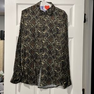Zara Man Satin Snake Print Shirt